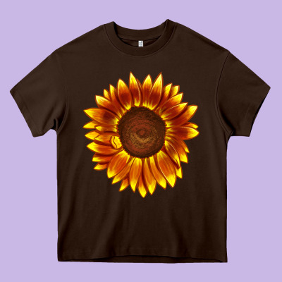 Tiger Eyes Sunflower Heavy Core Tee Designed By Lillyallendesigns