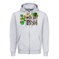 Heather Grey Wee bit o' Irish St. Patrick's Zipper Hoodie - CowGirlArtShop