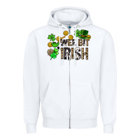 White Wee bit o' Irish St. Patrick's Zipper Hoodie - CowGirlArtShop