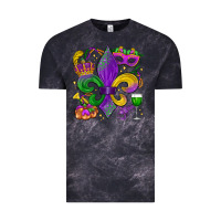 Cloud Black mardi gras fleur de lis Vintage Tee - LillyAllenDesigns