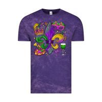 Cloud Purple mardi gras fleur de lis Vintage Tee - LillyAllenDesigns