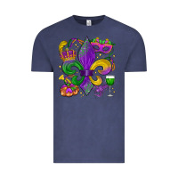 Vintage Denim mardi gras fleur de lis Vintage Tee - LillyAllenDesigns