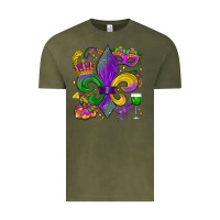 Vintage Olive mardi gras fleur de lis Vintage Tee - LillyAllenDesigns