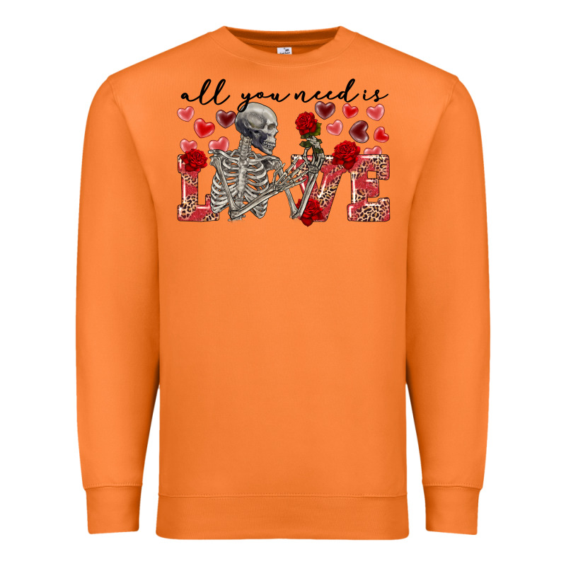 Skeleton All You Need Is Love Premium Sweatshirt by FaDigitalArtStudio | Teevron