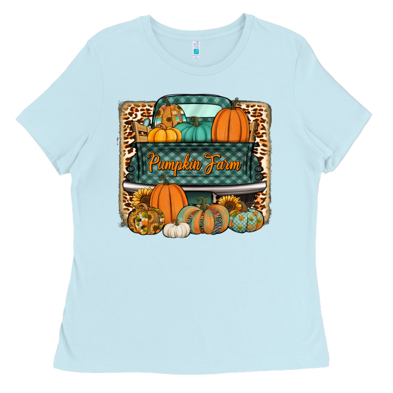 Pumpkin Farm Truck Ladies Tee by Jasminsmagicworld | Teevron