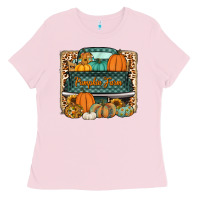 Bubblegum Pink pumpkin farm truck Ladies Tee - Jasminsmagicworld