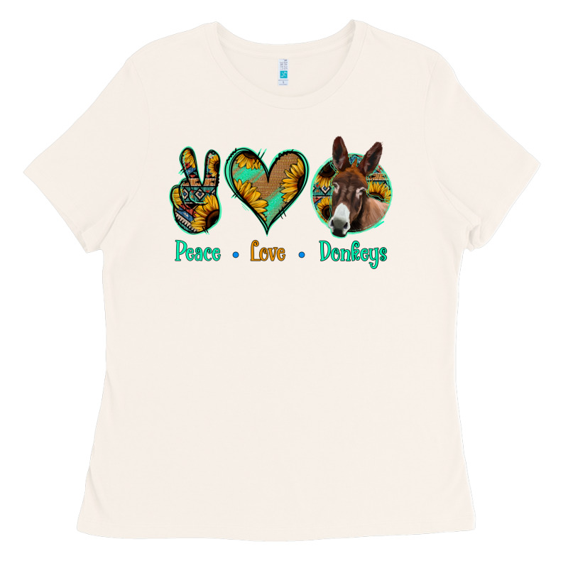 Peace Love Donkeys Ladies Tee by Jasminsmagicworld | Teevron