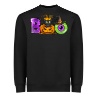 Black Boo Halloween Heavyweight Sweatshirt - NancyCooperArtShop