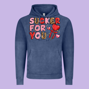 Lovethemed Typography With Heart Lollipop Vintage Hoodie Designed By Lillyallendesigns