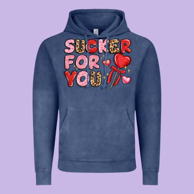 Lovethemed Typography With Heart Lollipop Vintage Hoodie Designed By Lillyallendesigns