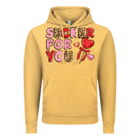 Vintage Mustard lovethemed typography with heart lollipop Vintage Hoodie - LillyAllenDesigns
