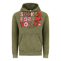 Vintage Olive lovethemed typography with heart lollipop Vintage Hoodie - LillyAllenDesigns