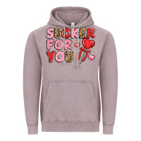 Vintage Zinc lovethemed typography with heart lollipop Vintage Hoodie - LillyAllenDesigns