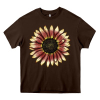 Chocolate Brown strawberry blonde sunflower Heavy Core Tee - LillyAllenDesigns