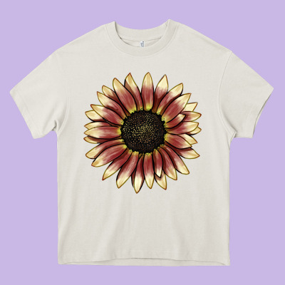 Strawberry Blonde Sunflower Heavy Core Tee Designed By Lillyallendesigns