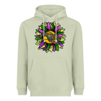 Matcha Mardi Gras Sunflower With Crawfish Heavyweight Hoodie - BundleAndBundleShop
