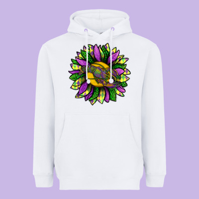 Mardi Gras Sunflower With Crawfish Heavyweight Hoodie Designed By Bundleandbundleshop