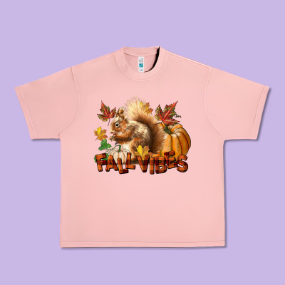 Fall Vibes Squirrel Urban Heavy Tee Designed By Lillyallendesigns
