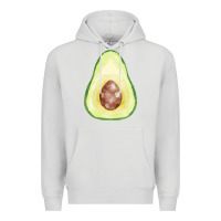 Dove Grey half avocado fa element Premium Hoodie - FaDigitalArtStudio