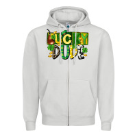 Dove Grey Lucky dude  St. Patrick's Day Zipper Hoodie - CowGirlArtShop