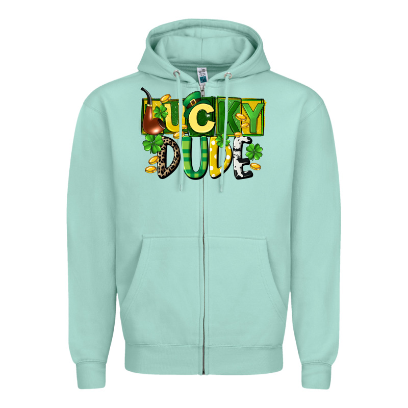 Lucky Dude  St. Patrick's Day Zipper Hoodie by CowGirlArtShop | Teevron