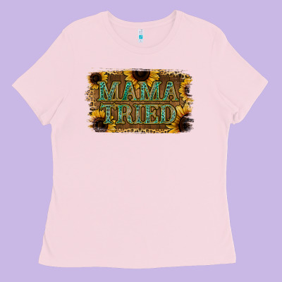 Sunflower Leopard Mama Tried Ladies Tee Designed By Jasminsmagicworld