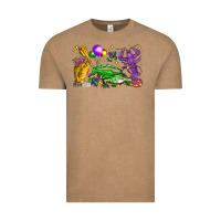 Vintage Coffee mardi gras pelican alligator and crawfish Vintage Tee - LillyAllenDesigns