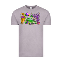 Vintage Zinc mardi gras pelican alligator and crawfish Vintage Tee - LillyAllenDesigns