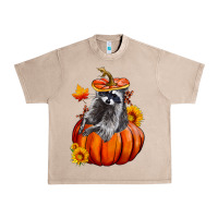 French Oak Fall Pumpkin Raccoon Urban Heavy Tee - LillyAllenDesigns
