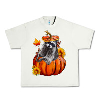 Pistachio Fall Pumpkin Raccoon Urban Heavy Tee - LillyAllenDesigns