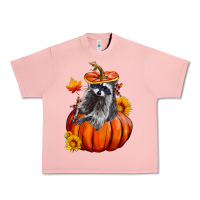 Salmon Fall Pumpkin Raccoon Urban Heavy Tee - LillyAllenDesigns