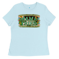 Baby Blue Cowhide Serappe Sunflower Mama Tried Ladies Tee - Jasminsmagicworld