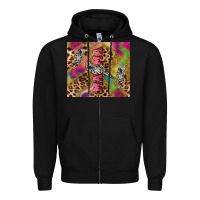 Black Colorful leopard lightning bolt tumbler mother's Zipper Hoodie - HowdyJamesFarm