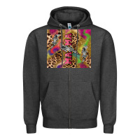 Charcoal Heather Colorful leopard lightning bolt tumbler mother's Zipper Hoodie - HowdyJamesFarm