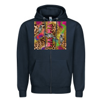Navy Colorful leopard lightning bolt tumbler mother's Zipper Hoodie - HowdyJamesFarm