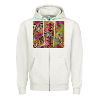 Oatmeal Heather Colorful leopard lightning bolt tumbler mother's Zipper Hoodie - HowdyJamesFarm