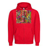 Red Colorful leopard lightning bolt tumbler mother's Zipper Hoodie - HowdyJamesFarm