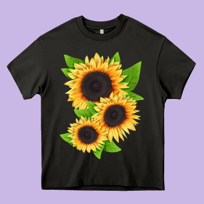 Treetops Sunflower Heavy Core Tee Designed By Lillyallendesigns