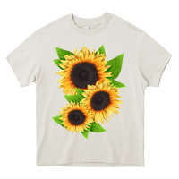 Cream treetops sunflower Heavy Core Tee - LillyAllenDesigns