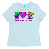 Baby Blue Peace Love Pride Ladies Tee - Jasminsmagicworld