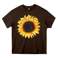 Chocolate Brown treetops sunflower Heavy Core Tee - LillyAllenDesigns