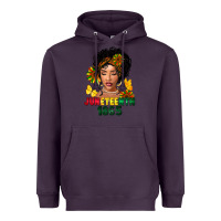 Plum juneteenth 1865 black woman Heavyweight Hoodie - FaDigitalArtStudio