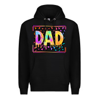 Black lgbtq tie dye dad Premium Hoodie - OliviaCreatesArt