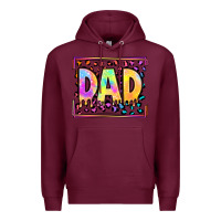 Burgundy lgbtq tie dye dad Premium Hoodie - OliviaCreatesArt
