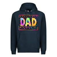 Navy lgbtq tie dye dad Premium Hoodie - OliviaCreatesArt