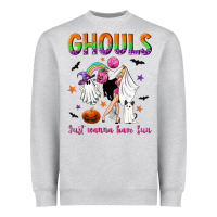 Heather Grey Ghouls just wanna have fun Heavyweight Sweatshirt - NancyCooperArtShop