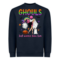 Navy Ghouls just wanna have fun Heavyweight Sweatshirt - NancyCooperArtShop