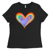 Black Watercolor Pride Heart Ladies Tee - Jasminsmagicworld