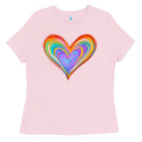 Watercolor Pride Heart Ladies Tee | Teevron