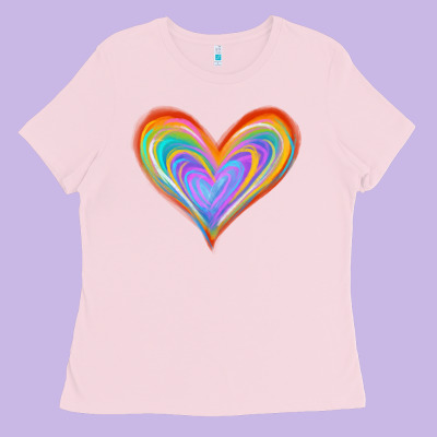 Watercolor Pride Heart Ladies Tee Designed By Jasminsmagicworld